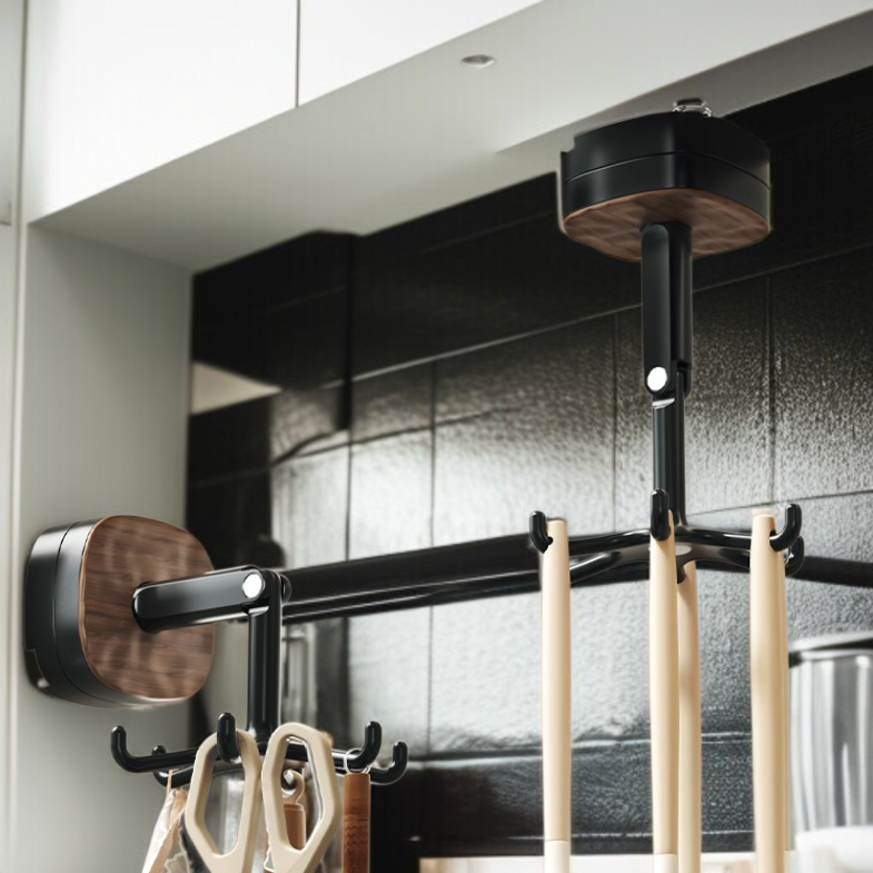 작은 행거 욕실 수건 걸이 펀치 프리 6발 호두 빨판 선반 주방 냄비 수납에 적합