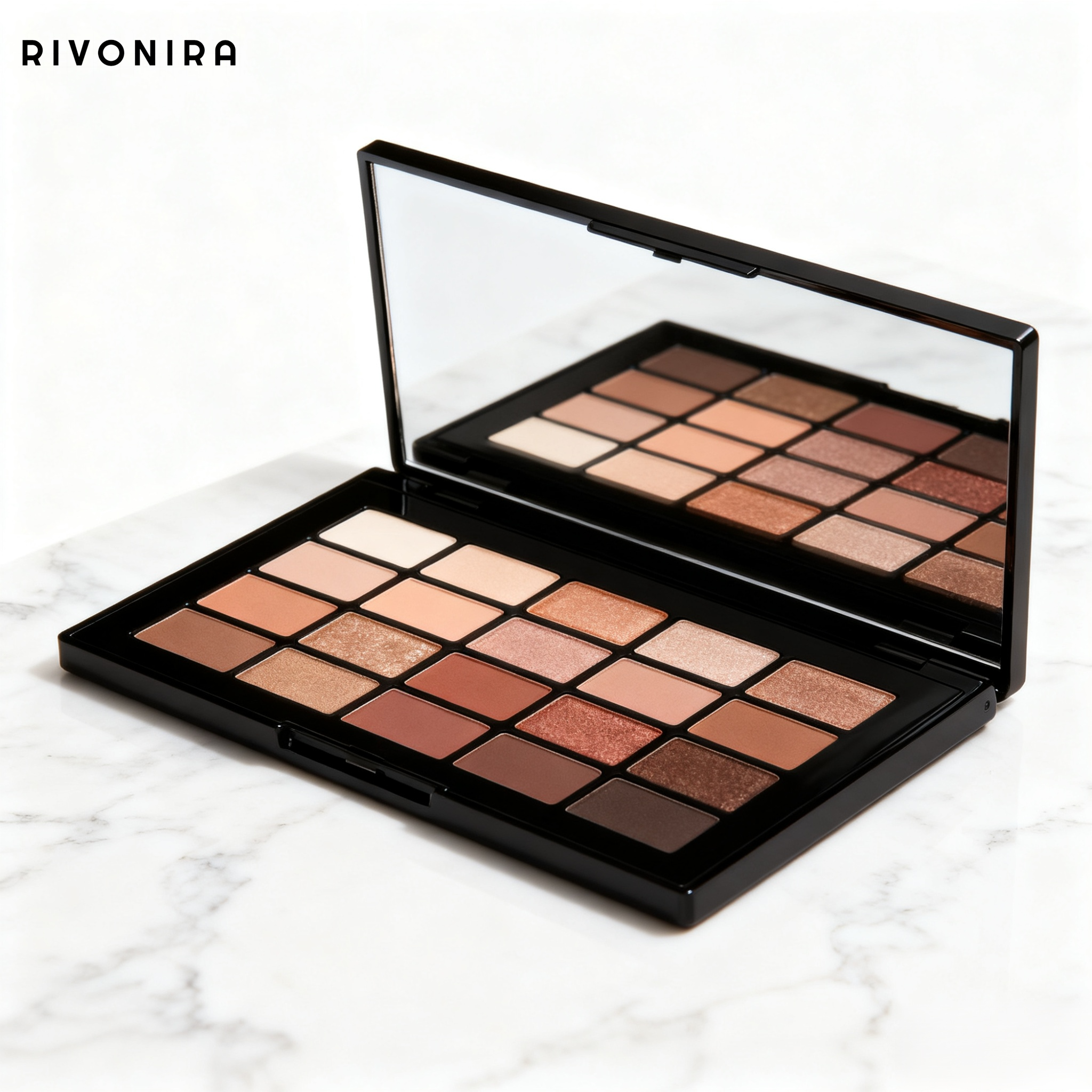 어스톤 매트 텍스처의 아이섀도우 클로즈업