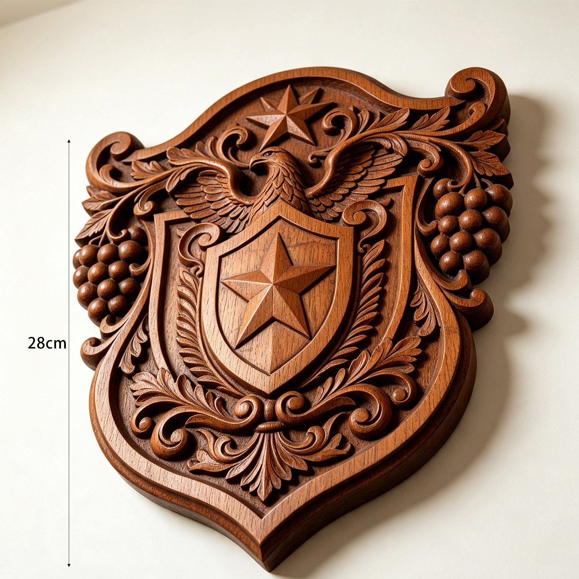 Artisan made decorative wooden shield