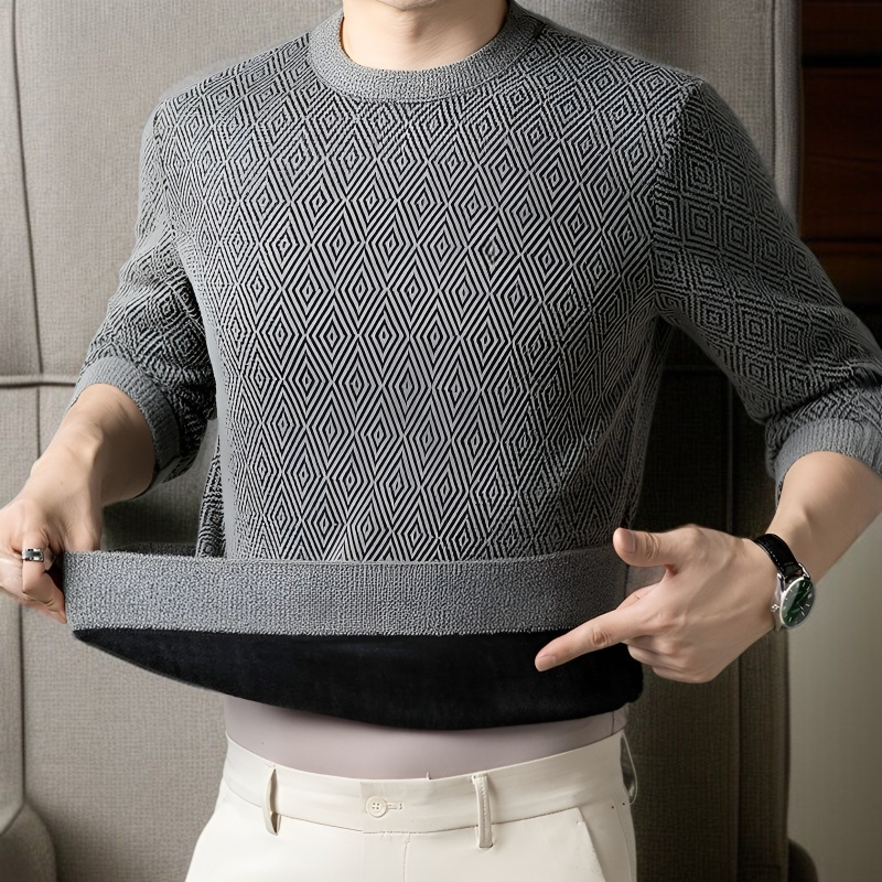 남자 추동 자카드 스웨터 남 기모 니트 레깅스 남자 니트 자카드 니트 레깅스