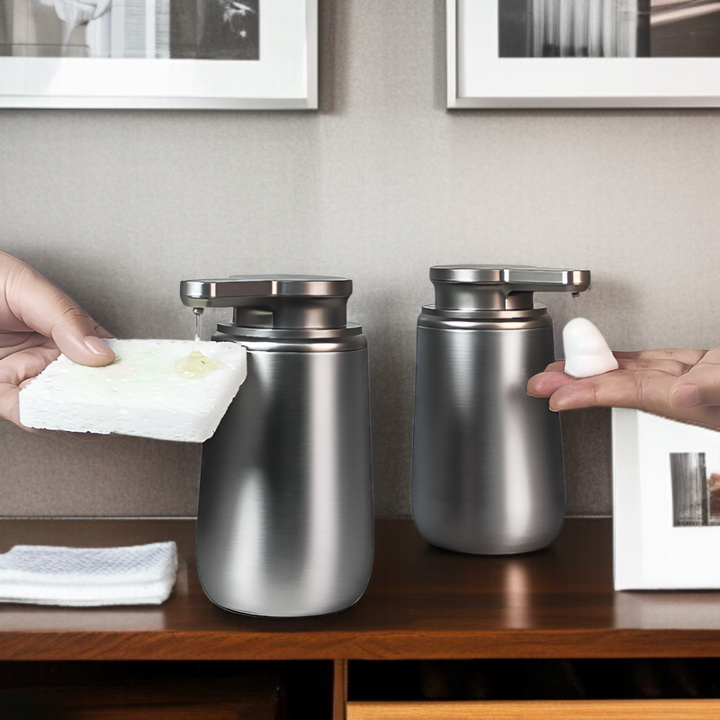 【R】新型ステンレス製全自動センサーソープディスペンサー 家庭用一体型電動ハンドウォッシャー キッチン洗剤ソープボックス