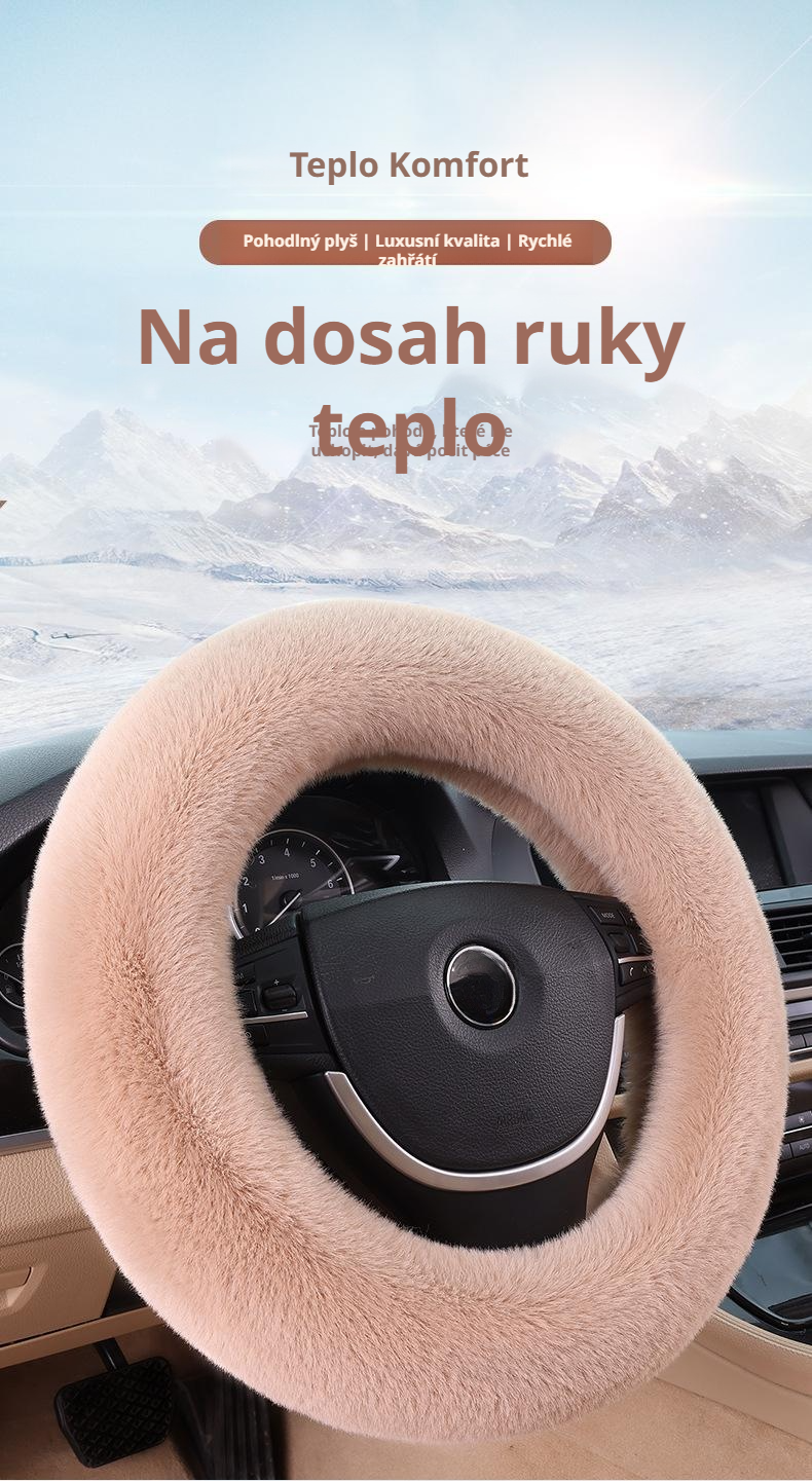 Teplý plyšový potah na volant pro všechny vozy