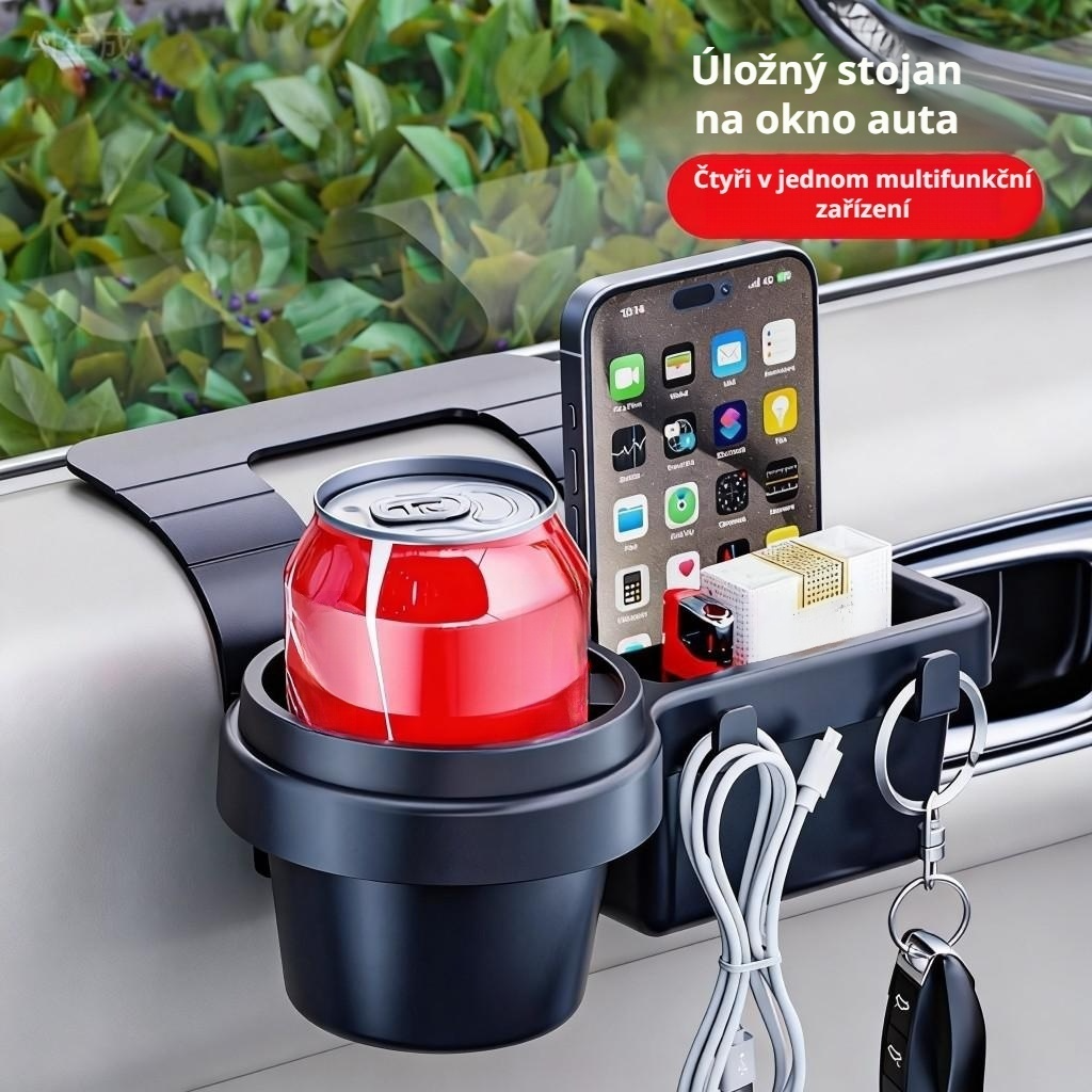 Univerzální úložný držák do auta, na telefon, klíče, nápoje a drobnosti
