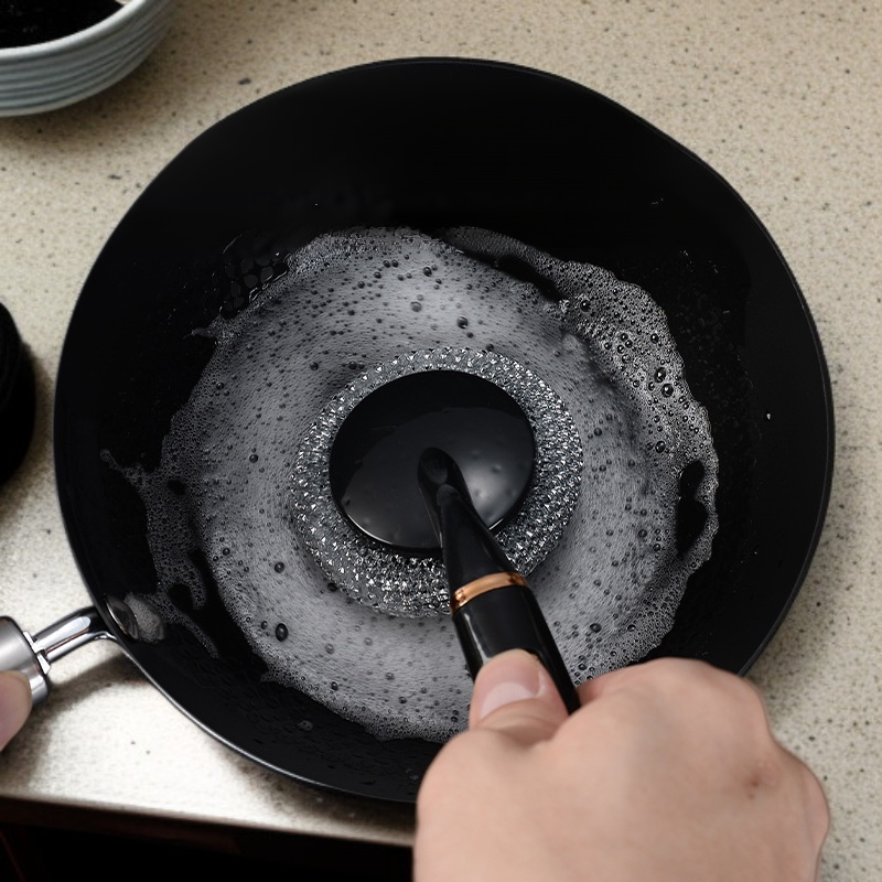 家庭用ワイヤーボールブラシ キッチンクリーニング多機能ノンスティック洗浄ポットロングハンドル鍋ブラシ