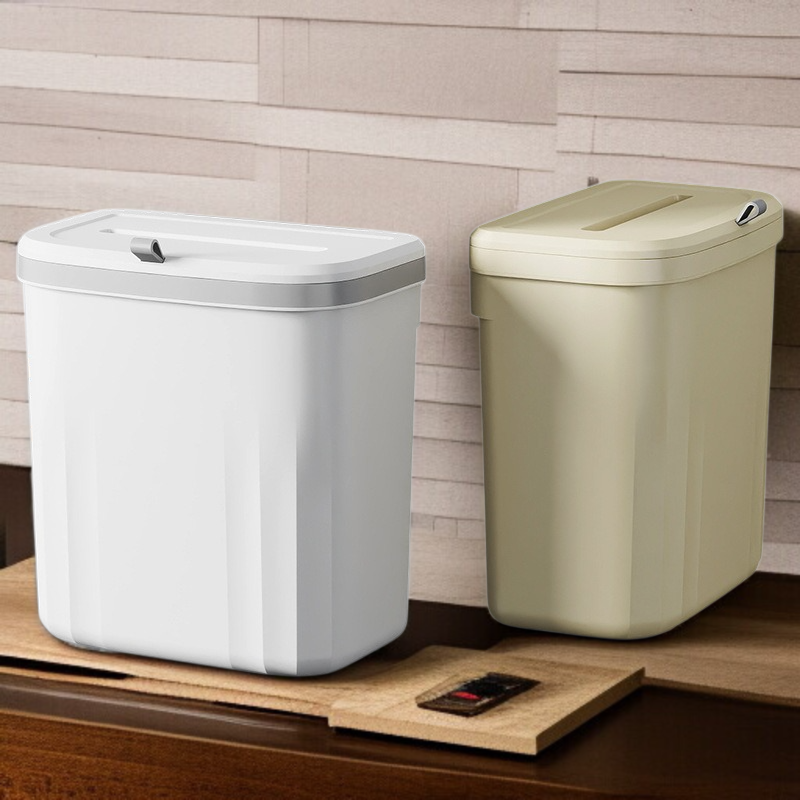 가정용 행거 휴지통 주방 벽걸이 휴지통 화장실 뚜껑 달린 휴지통 수납 주방 쓰레기통