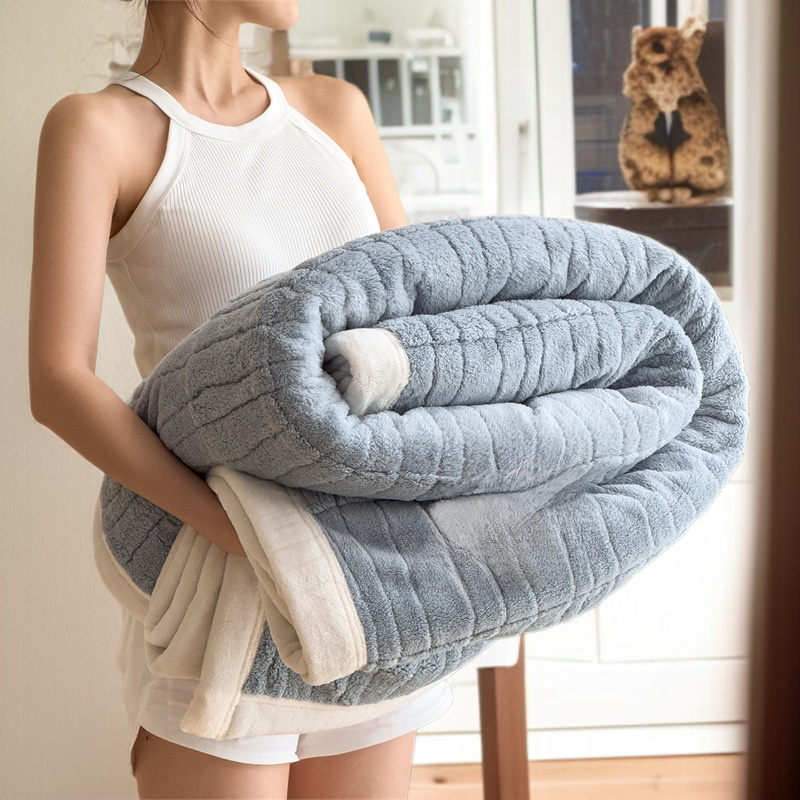 모자급 폴라폴리스 담요 융털 도톰 싱글 소파 커버 담요 겨울 에어컨 담요