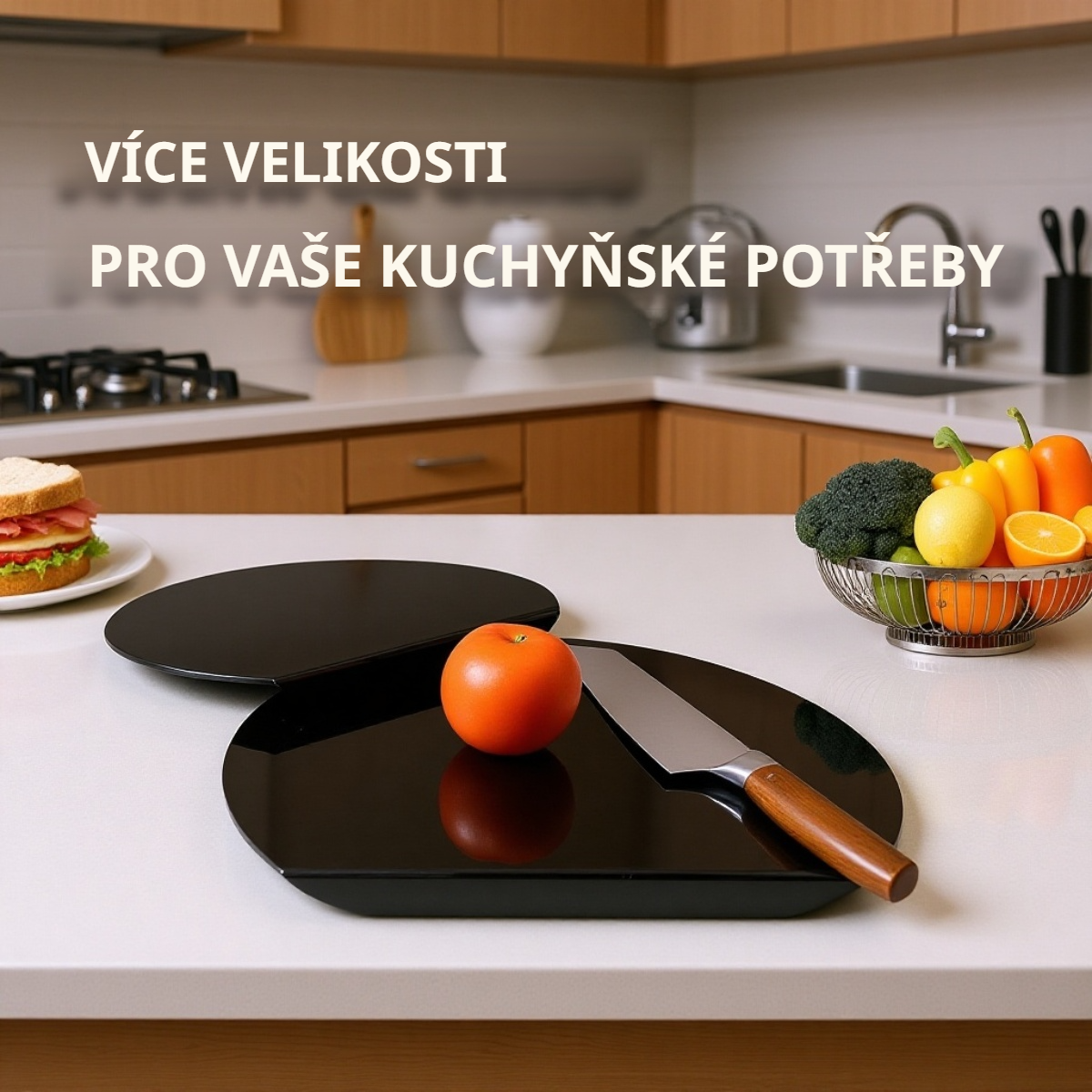 Akrylová protiskluzová krájecí deska na zeleninu a ovoce