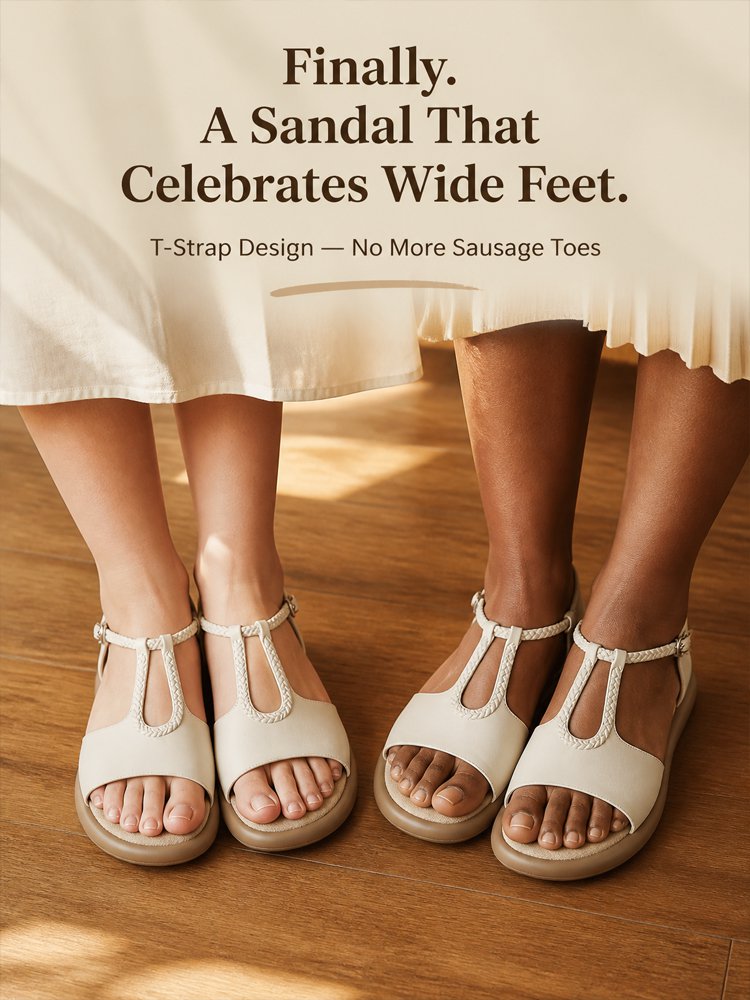 Niche Woven Buckle Strap Roman Sandals