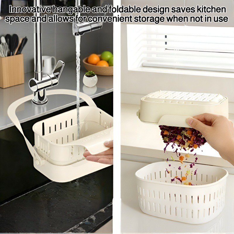Hangable foldable telescopic drain basket