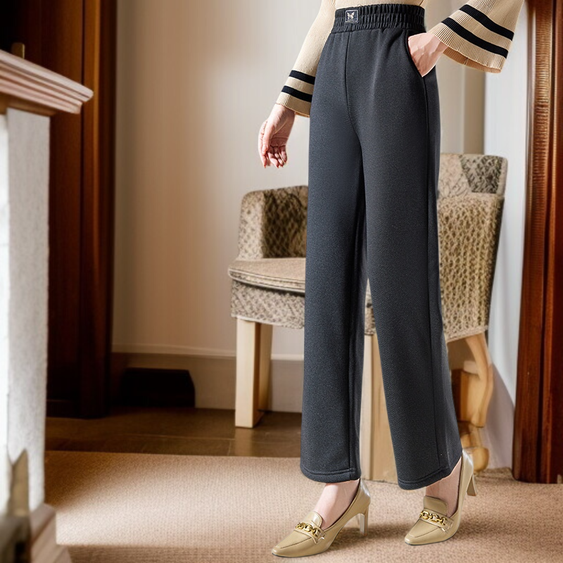 여성 캐주얼 패션 기모 도톰 와이드 팬츠 쉬넬 캐주얼 팬츠 추동 기모 와이드 팬츠 코듀로이 캐주얼 팬츠