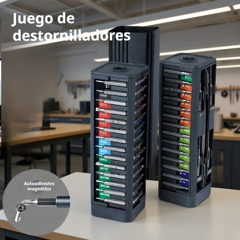 Juego de destornilladores multifuncional portátil y eficiente