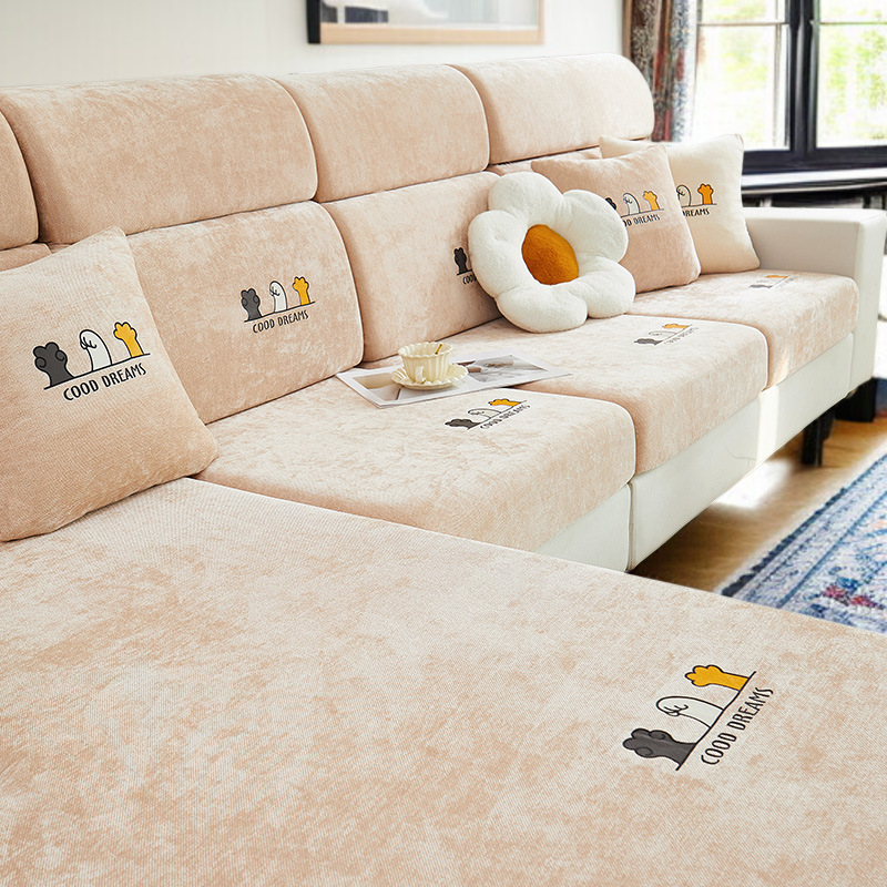 만능 셰니어 소파 커버 사계절 공용 풀백 캐릭터 귀요미 쇼파게트 고양이 방지 그립