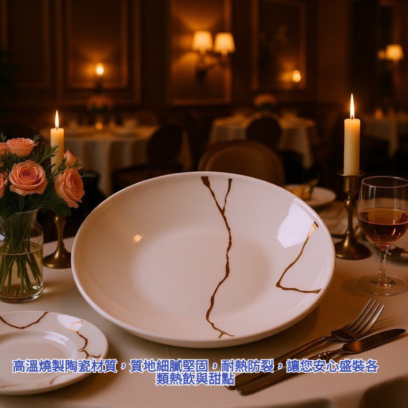 現代白色陶瓷杯碟套裝