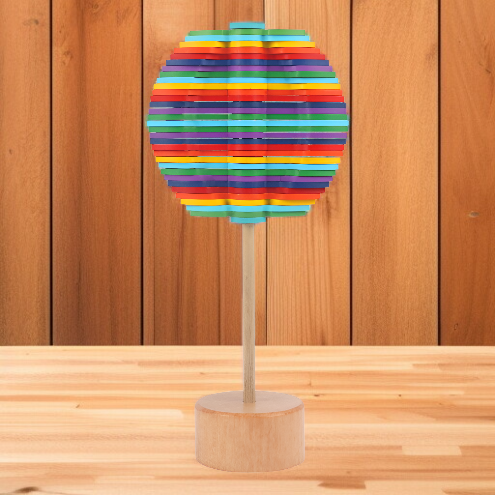 고급 원목 소재의 나무 회전 해압봉 장난감