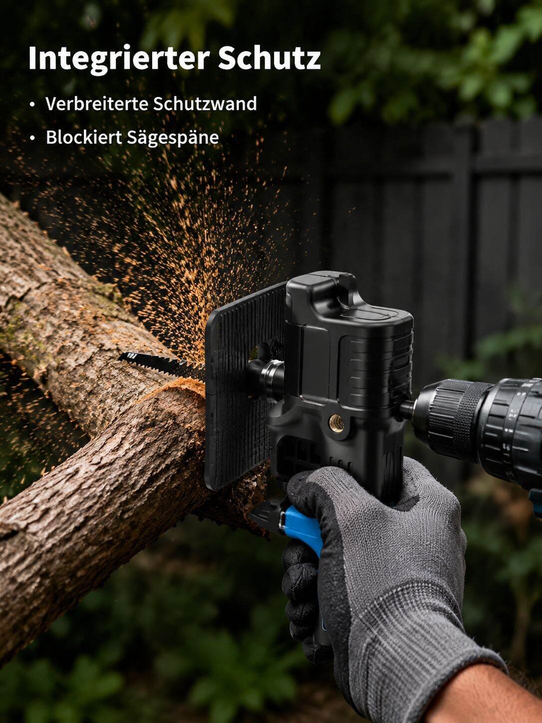 Kettensäge Adapter für handelsübliche Bohrmaschinen