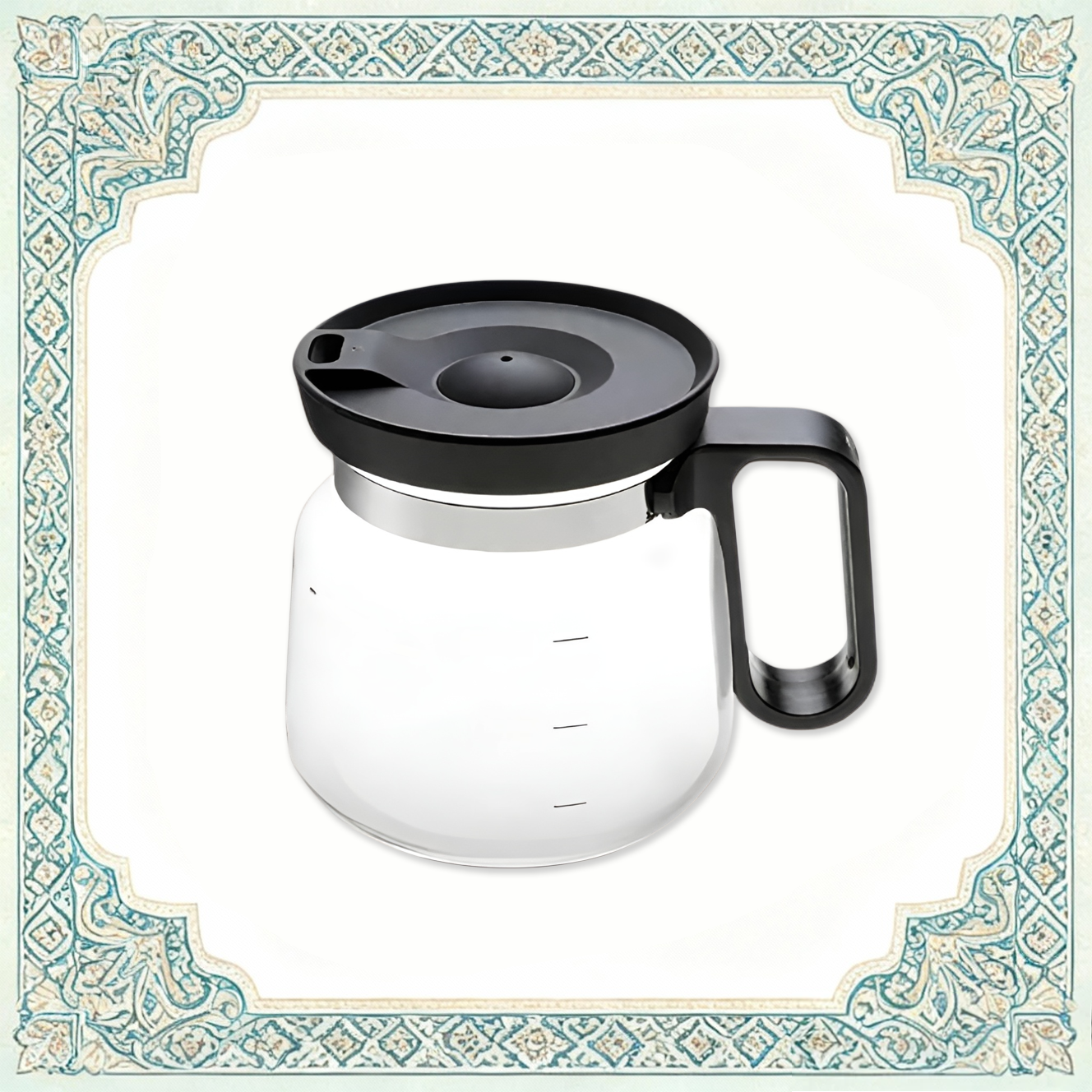 كوب قهوة على شكل إبريق، زجاجي مقاوم للحرارة، سهل الحمل والتنظيف