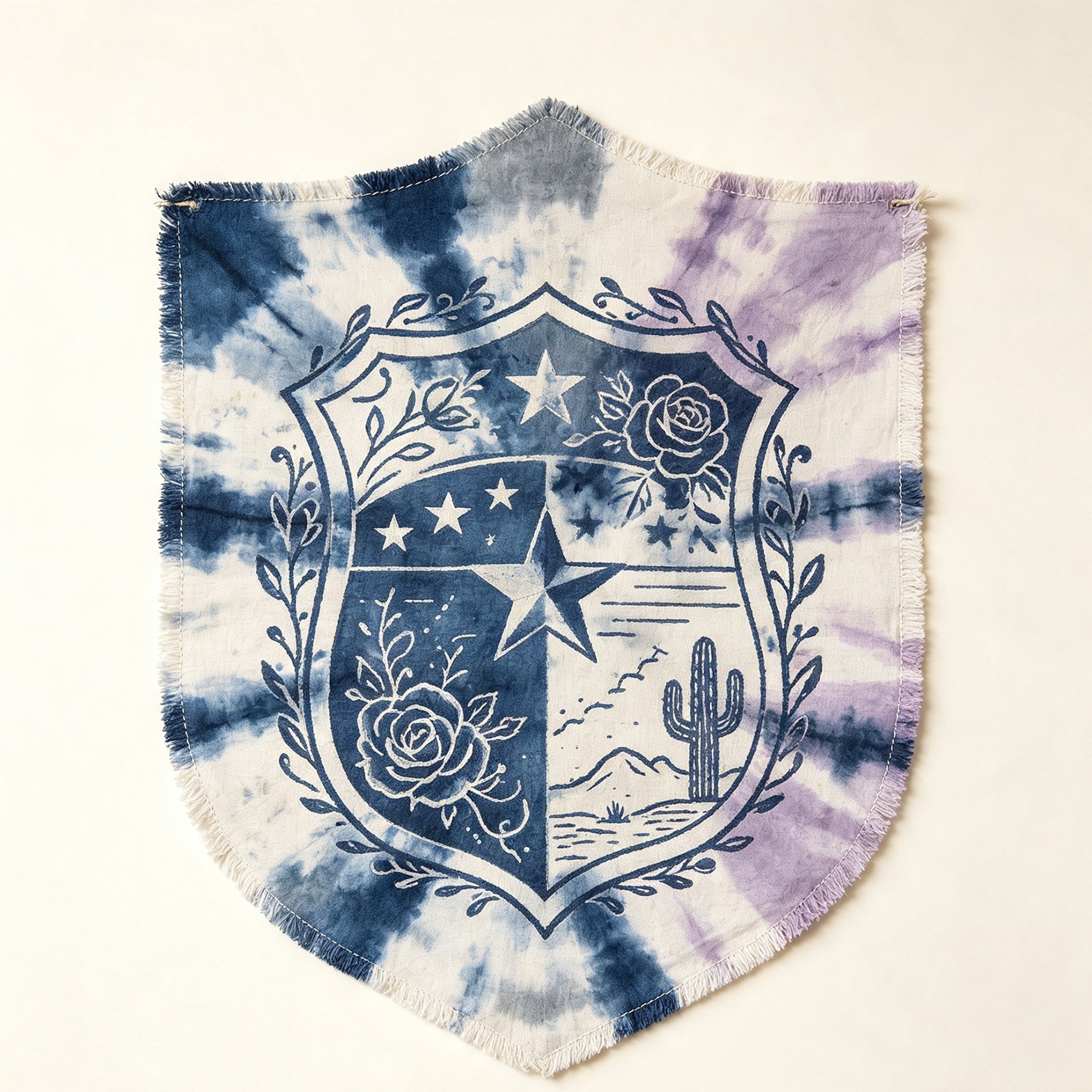 Star Shield Tie-Dye Banner