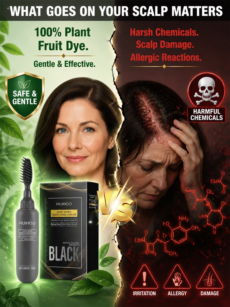 【Little Silver Comb Plant Fruit Dye】Hair Comb and Hair Dye