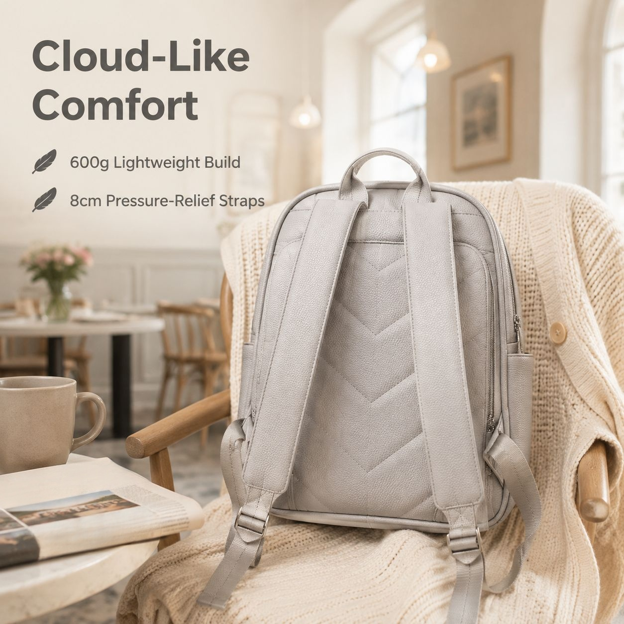Multifunctional Large Capacity Soft Leather Mommy Backpack and Handbag