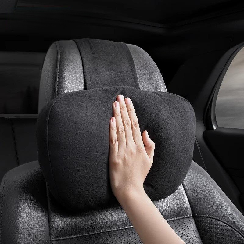 Reposacabezas y soporte lumbar de ante para coche, mejora la comodidad de conducción