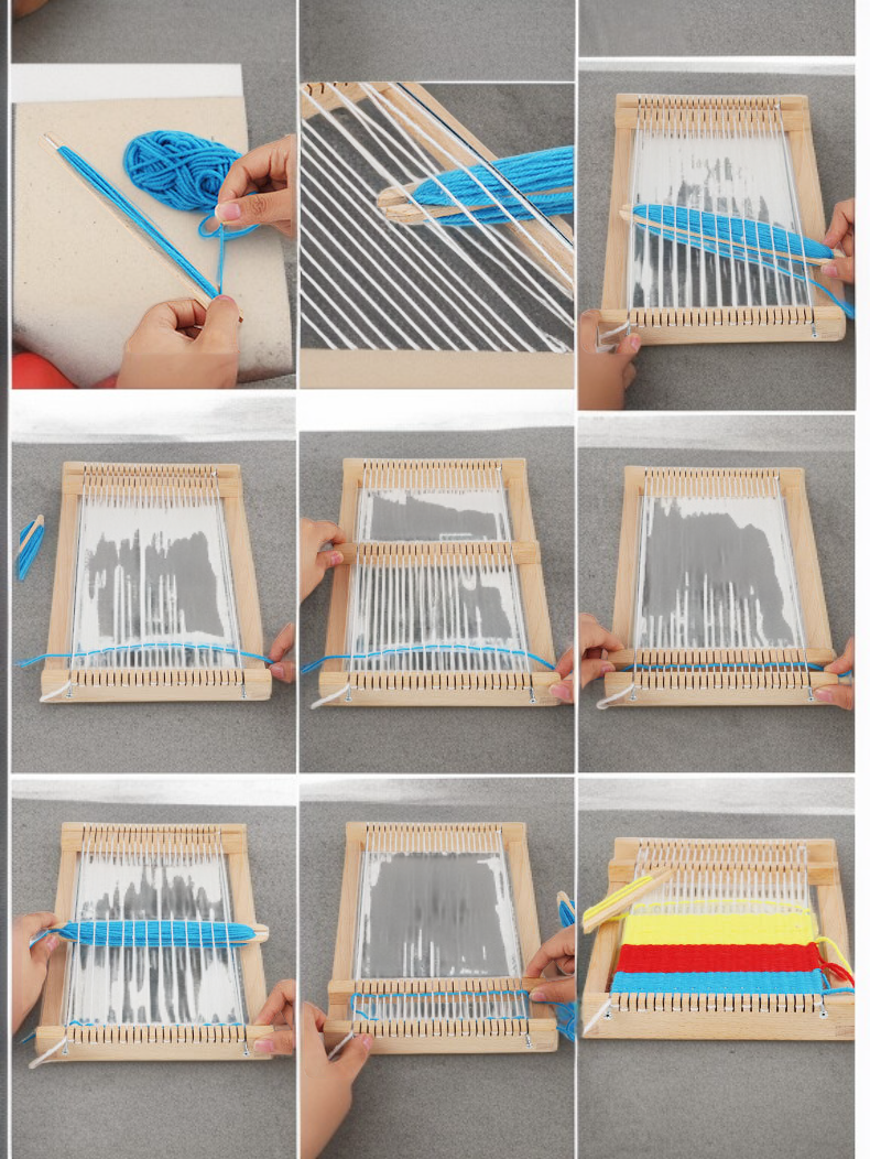 어린이 창의력 발달용 나무 직기