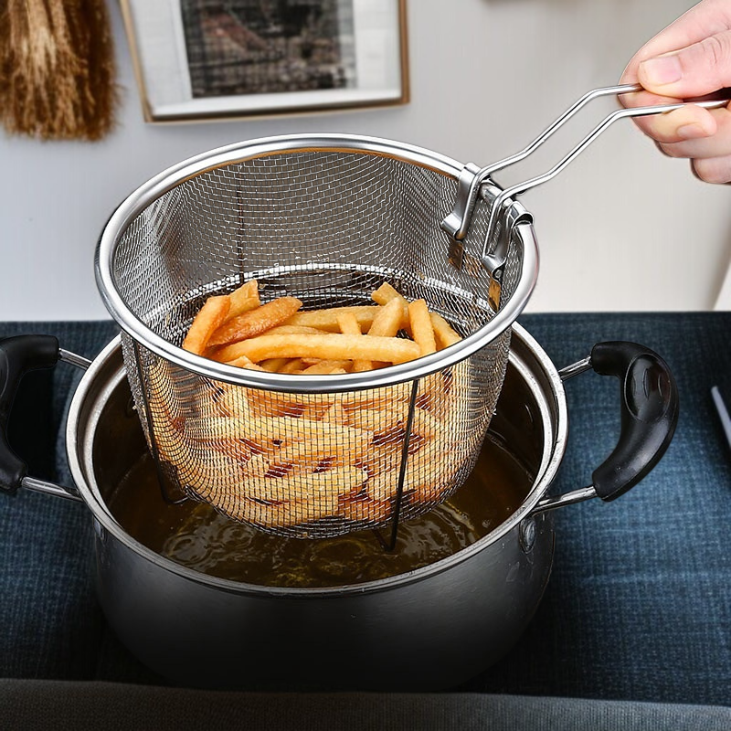 家庭用折りたたみ式油切りネットステンレス多機能餃子道具 キッチンメッシュふるい油切りメッシュ