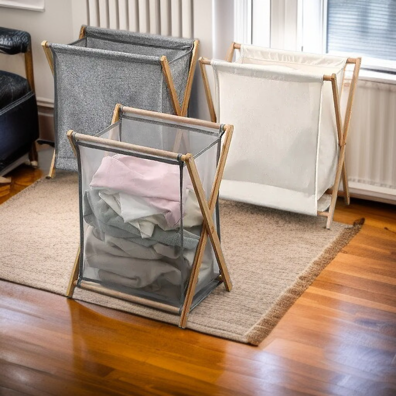Robuster, faltbarer Bambus-Wäschekorb, umweltfreundlicher Haushalts-Organizer