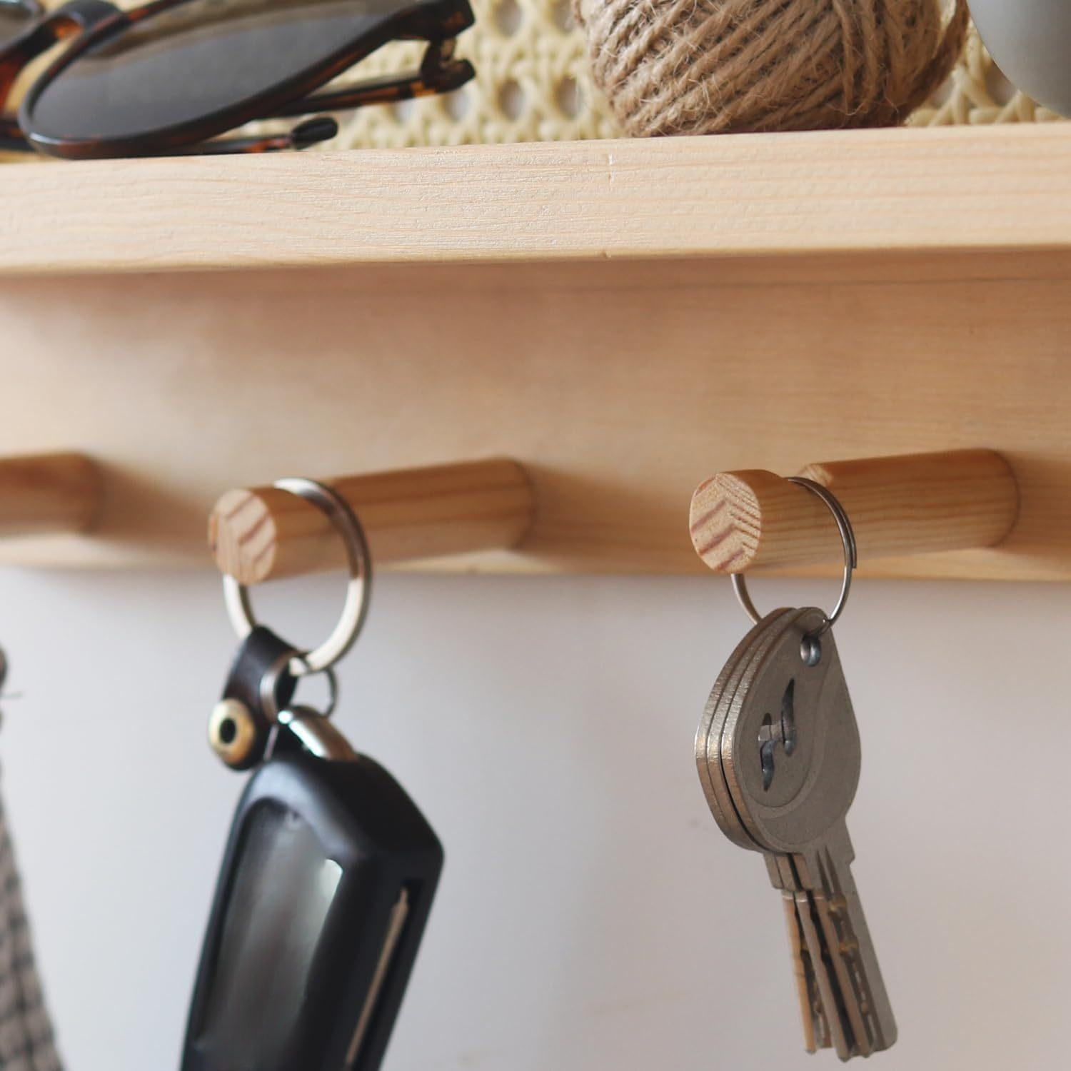 Porte-clés mural japonais en bois tressé