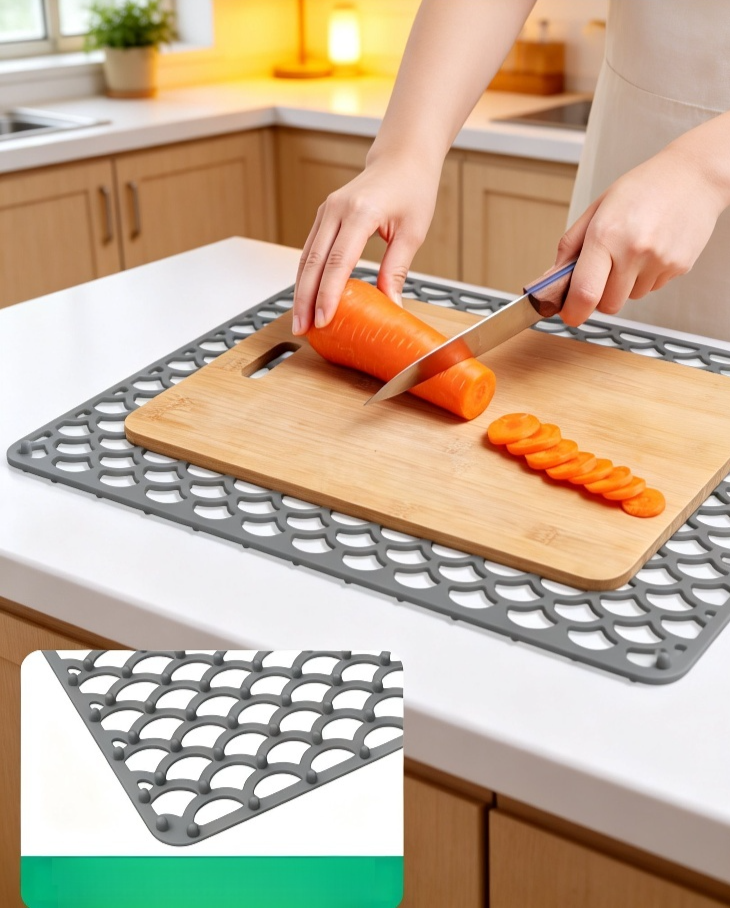 Schutzmatte aus Silikon für empfindliches Geschirr