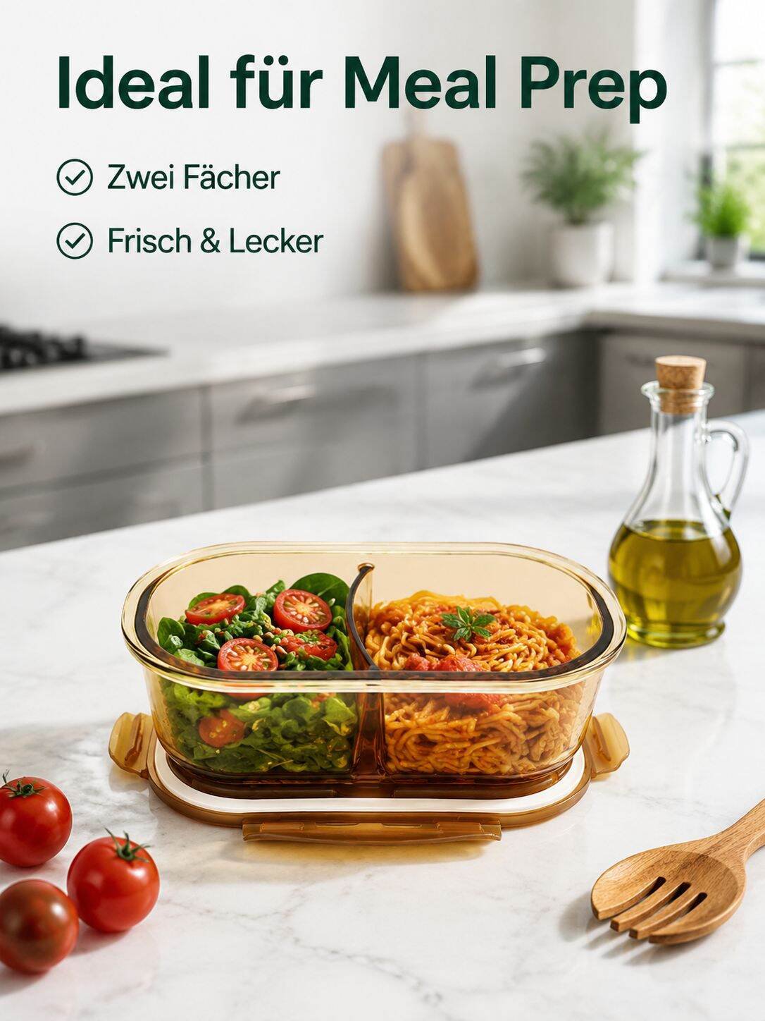 -[Must-have für den Fettabbau] Bernsteinfarbene, hochhitzebeständige Lunchbox mit hohem B