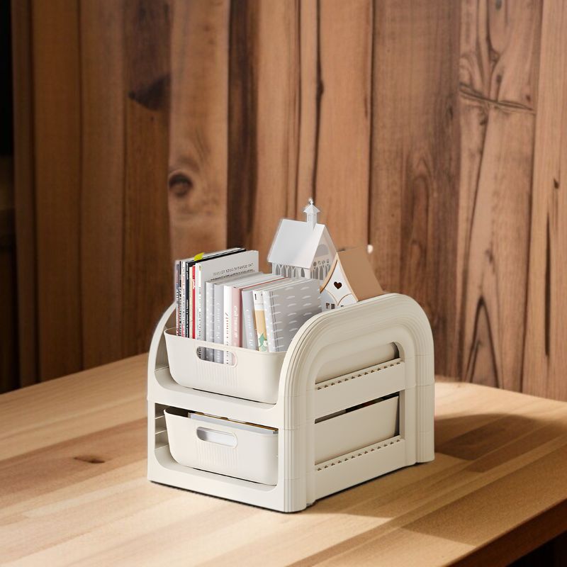 キャスター付きテーブル下可動式トロリーラック寮文具本収納ラックオフィス雑貨収納ラック