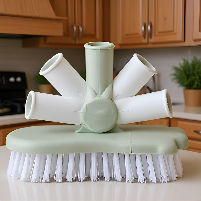 فرشاة حمام طويلة المقبض بدون نقاط عمياء