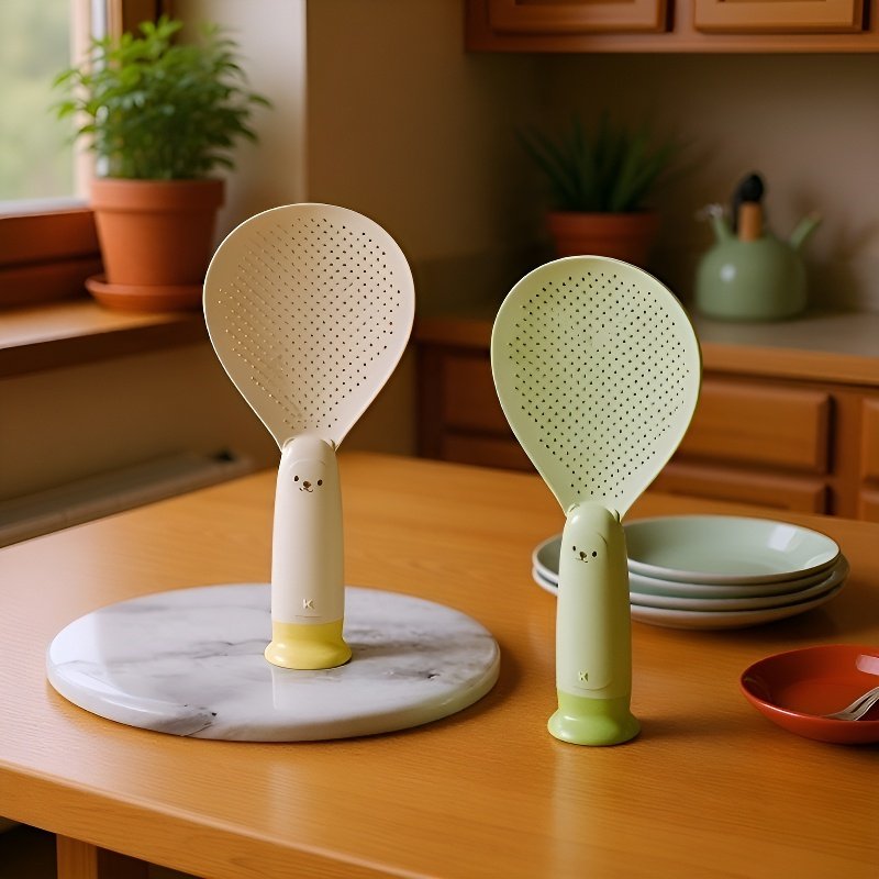 곰 모양 디자인의 주방용 숟가락과 주걱 세트