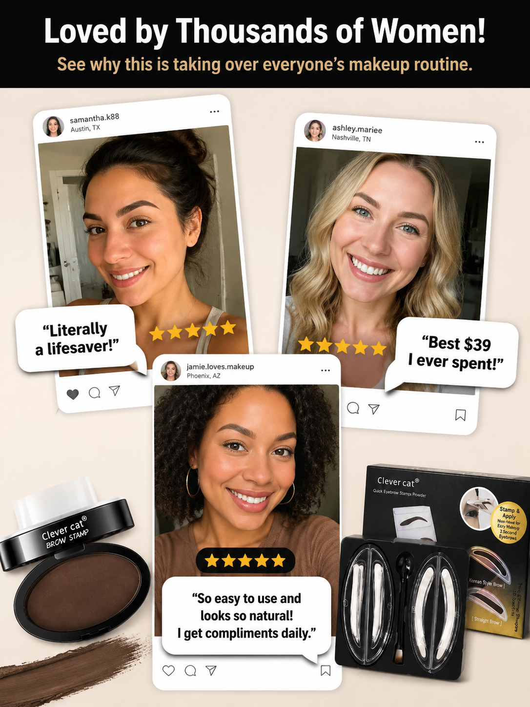 Waterproof Quick Brow Stamp Kit