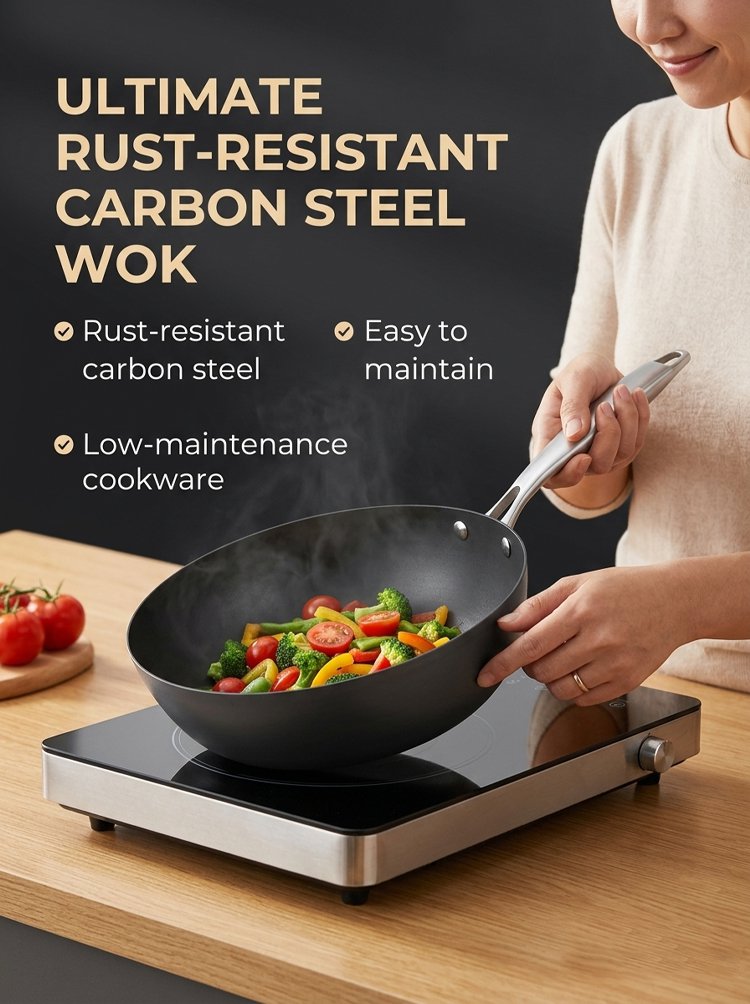 [Reusable for 30 years]Ultimate Rust-Resistant Carbon Steel Wok