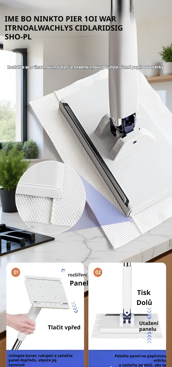 Mop při čištění laminátové podlahy