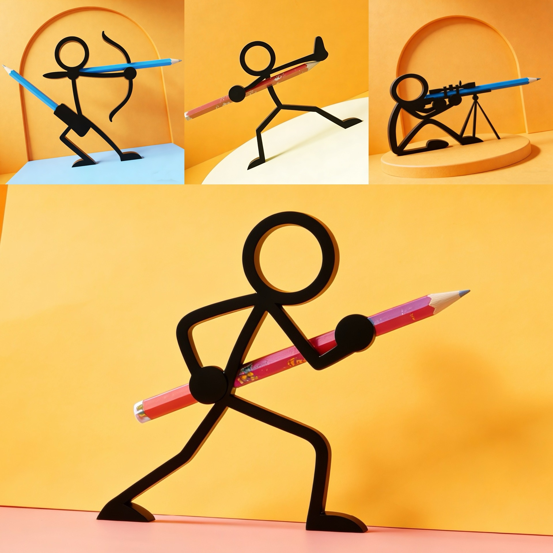 3Dプリントおもしろ鉛筆スタンドオブジェ