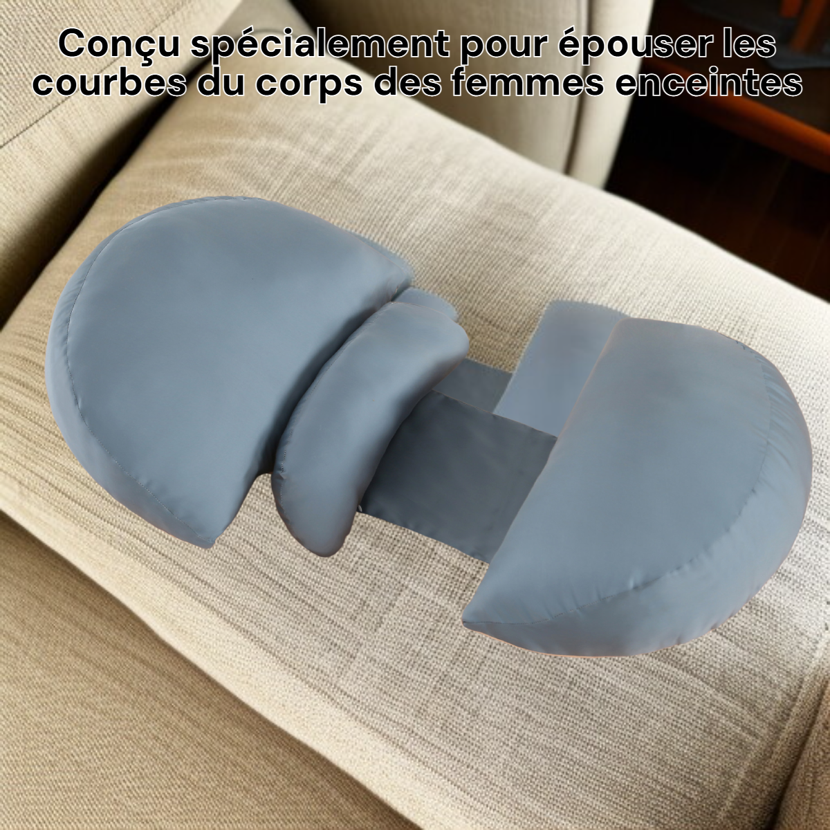 Oreiller latéral ergonomique en forme de U pour femmes enceintes