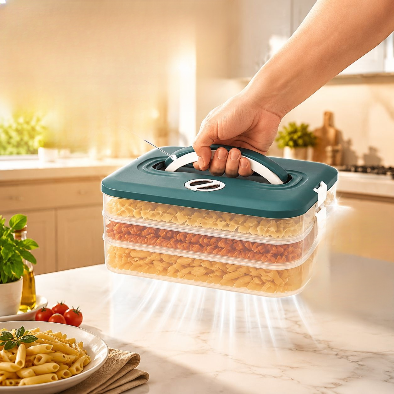 Stackable freezer food storage boxes for rapid freezing