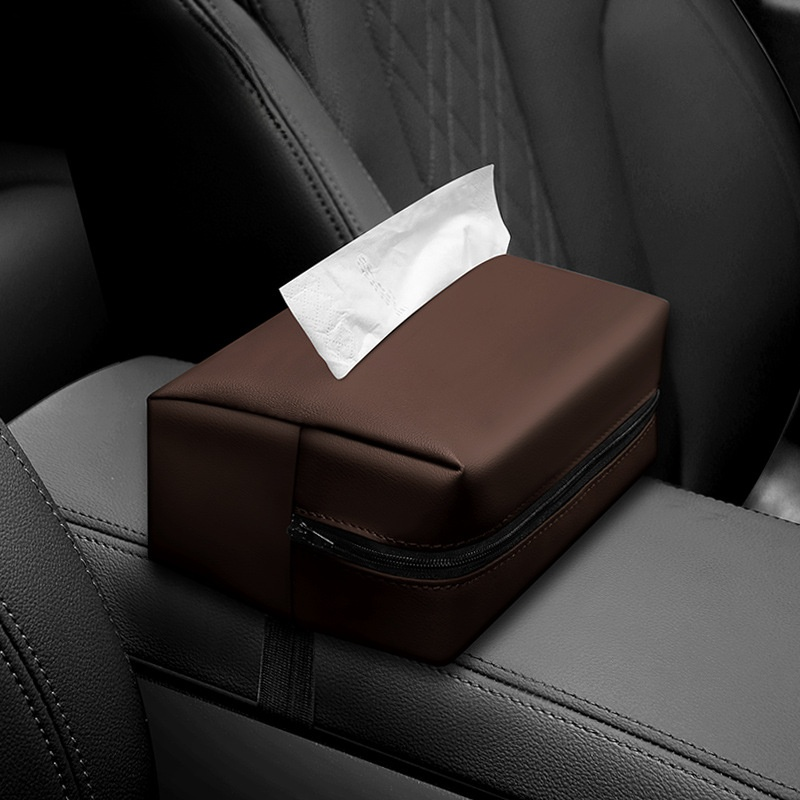 Car-mounted hanging tissue box