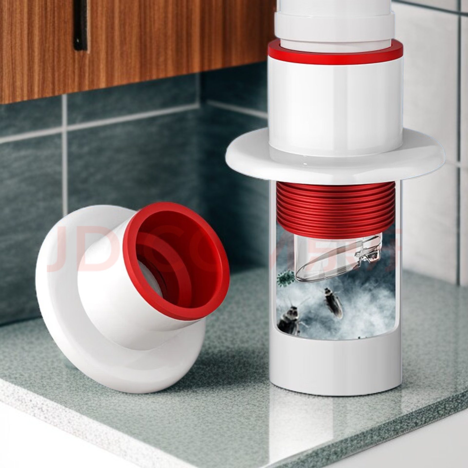 Těsnicí zátka proti zpětnému toku odtoku a zpětná klapka