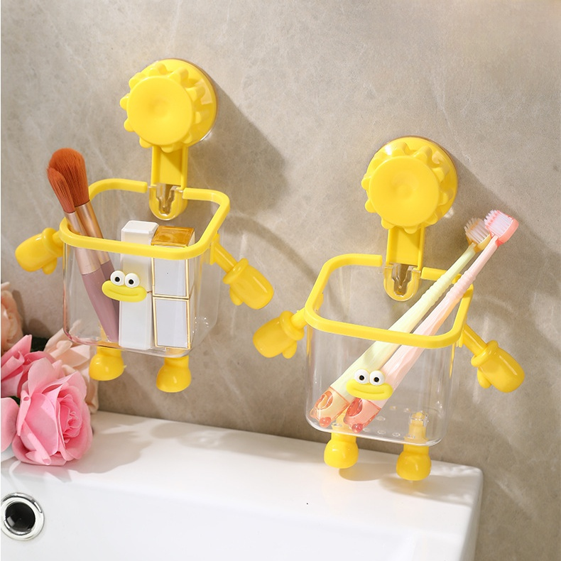 Caja de almacenamiento para baño con ventosa, sin necesidad de taladrar