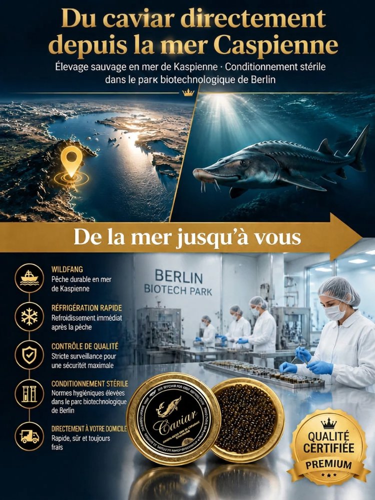Caviar Premium Certifié Éco UE | 0 Métal Lourd, 0 Microplastique | Traçable CITES