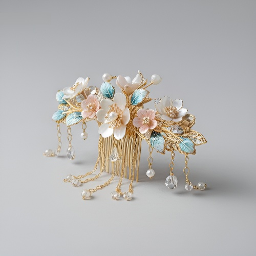 Ancient style hairpin with intricate floral design