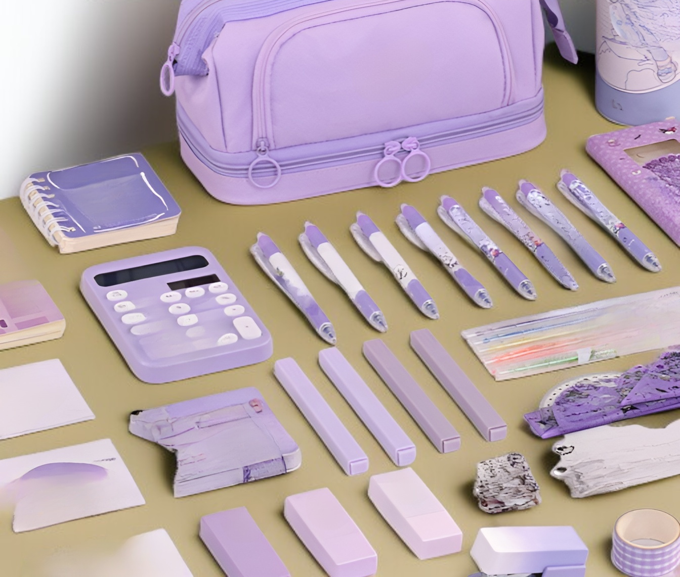 Spacious pencil case holding pens, pencils, and markers