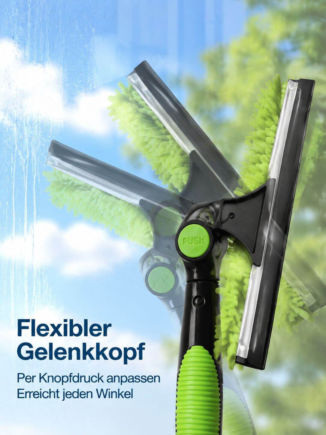 Zwei-in-Eins-Fensterreinigungsschaber Glasreinigung Artefaktreinigung spezielles doppelseitiges 