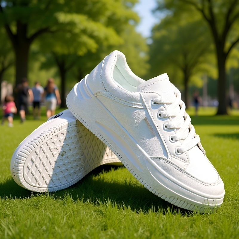 快適な履き心地の通気性スニーカーを着用したモデル