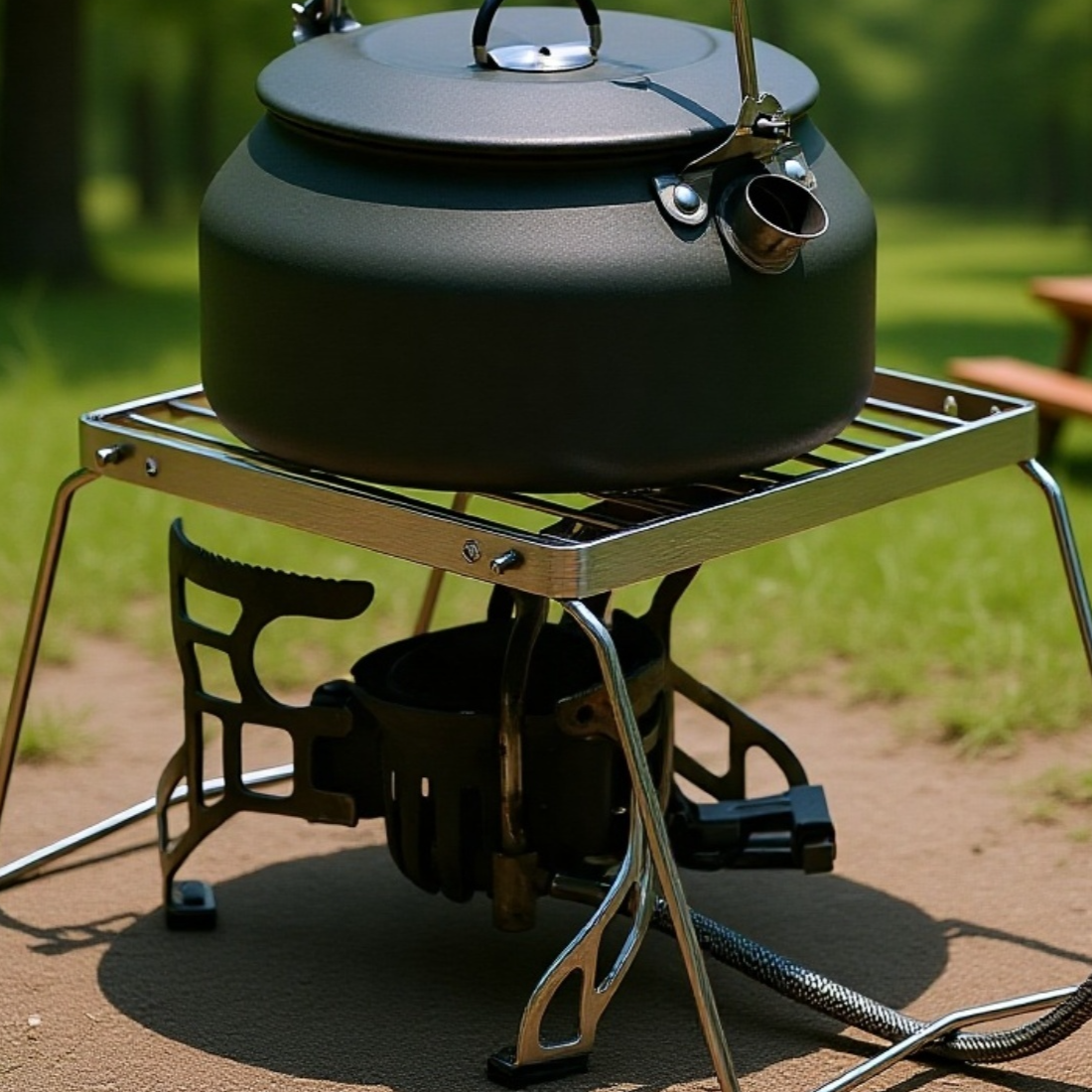 야외에서 바베큐용으로 사용되는 휴대용 그릴