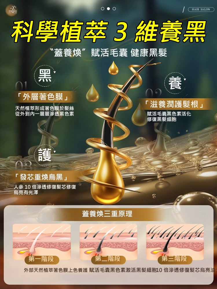 一梳遮白美髮棒