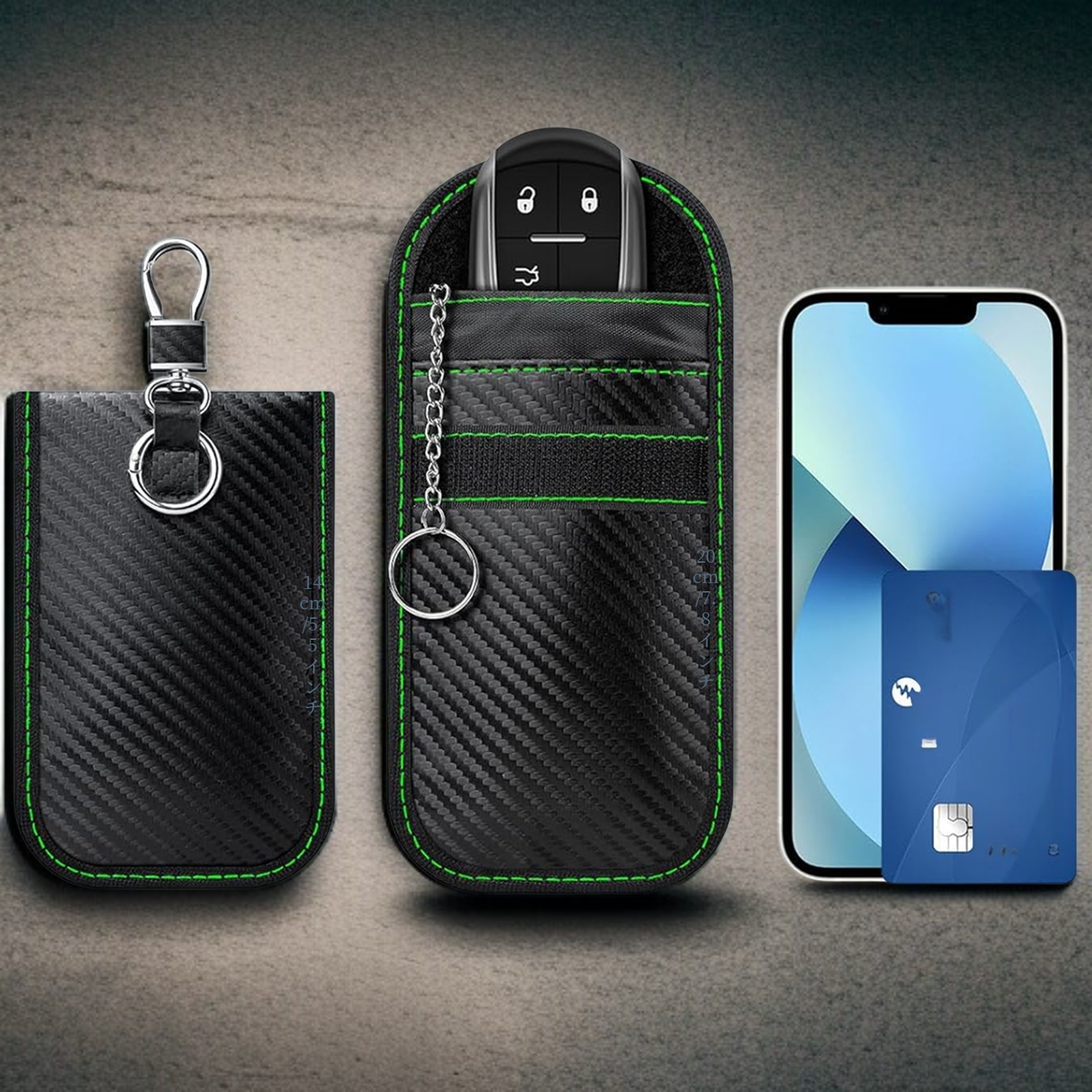 車のキー袋ファラディ炭素繊維アンチポジショニング スクリーントラッキング信号盗難防止デザインキーケース